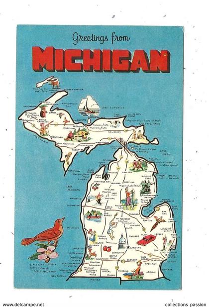 JC , G , cp , Etats Unis , MI , greetings from MICHIGAN , vierge