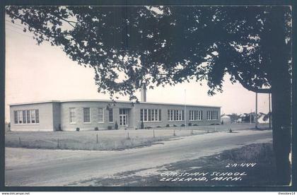 MI Michigan ZEELAND Christian School  1954 Real Photo