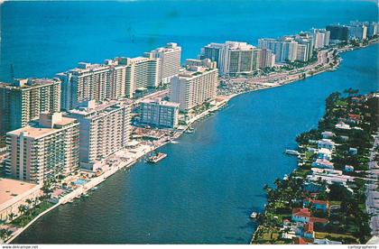 Postcards USA Fl Florida ocean front Miami beach 1974 aerial