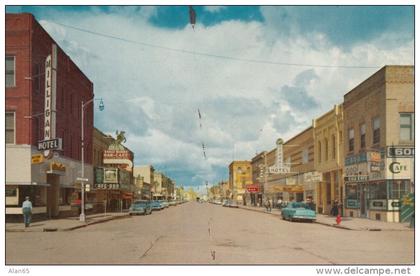 Miles City Montana, Street Scene, Autos, Business Signs, c1950s Vintage Postcard