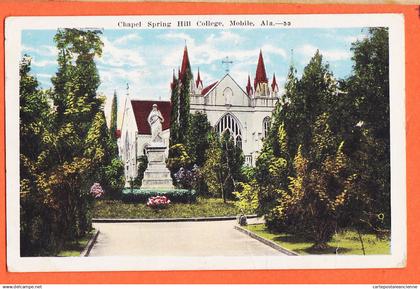 33658 / ⭐ MOBILE AL-Alabama Chapel SPRING Hill College 1925 à Veuve LEGER Le Havre Published KROPP Milwaukee USA