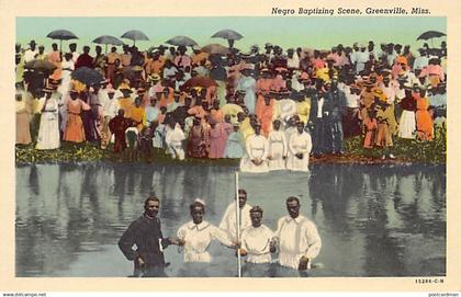 GREENVILLE (MS) African americans baptizing scene