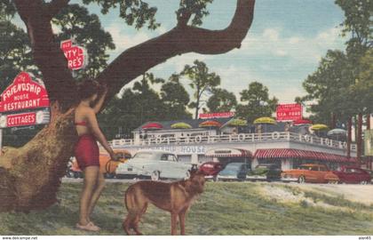 Mississippi City MS, Friendship House Restaurant & Cottages, Lodging, c1950s Vintage Curteich Linen Postcard