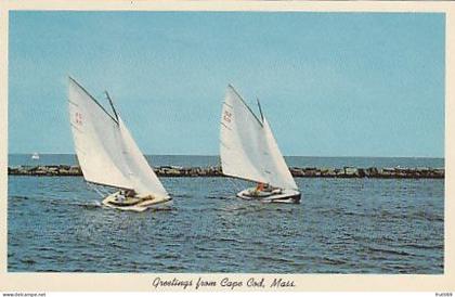 AK 153942 USA - Massachusetts - Three boats are racing in Nantucket