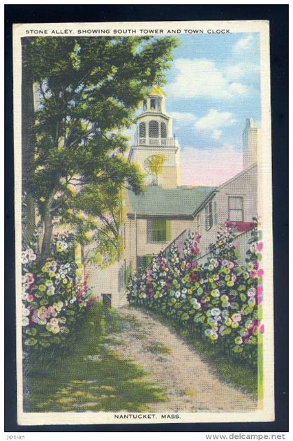 cpa Etats Unis Nantucket  Massachusetts -- Stone Alley , showing south tower and Town clock  JIP45