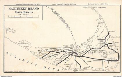 Usa - Nantucket Island (MA) Map of the island