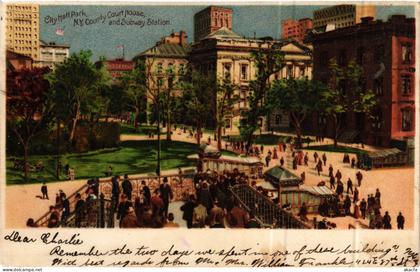 PC CPA US, NY, NEW YORK, NY COUNTY COURT HOUSE, VINTAGE LITHO POSTCARD (b6481)