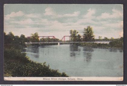 Postcard, United States, Sidney OH, Miami River Bridge