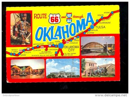 OKLAHOMA route 66 road + State Flag