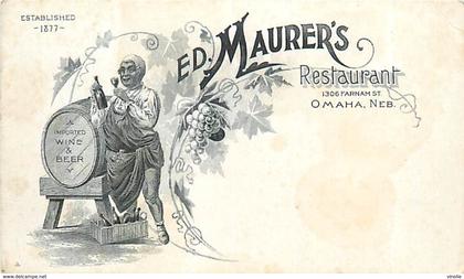 A-17.5637 :  RESTAURANT  ED. MAURER'S OMAHA. PUBLICITE