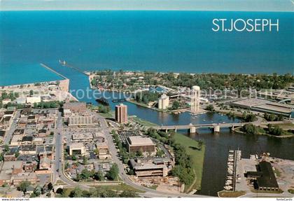 73760338 St Joseph Michigan Fliegeraufnahme St Joseph River and Lake Michigan