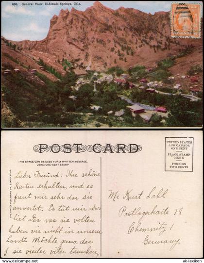 Colorado  General View, Eldorado Springs, Colorado Amerika USA 1910