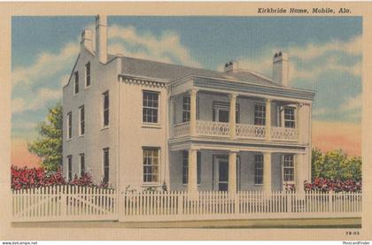 Mobile Alabama AL Jonathan Kirkbride Home Residence USA Postcard