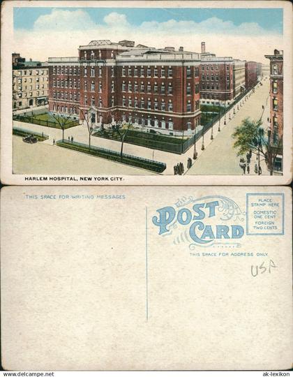 Postcard New York City HARLEM HOSPITAL, NEW YORK CITY 1910