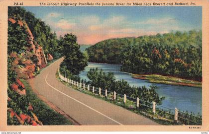 USA PA lincoln highway parallels the juniata river for miles near everett and bedford