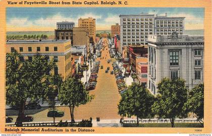 ETATS UNIS - North Carolina - Raleigh - View of Fayetteville street from State Capitol - Carte postale ancienne