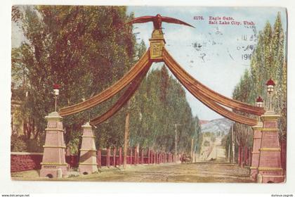 Eagle Gate, Salt Lake City old postcard posted 1910 b211111*