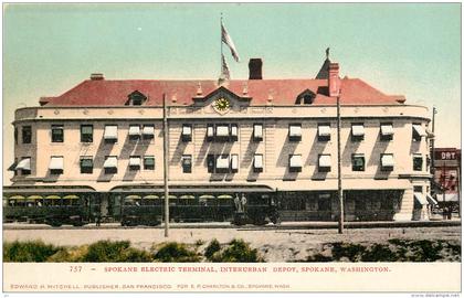 SPOKANE ELECTRIC TERMINAL , INTERURBAN DEPOT , SPOKANE, WASHINGTON .