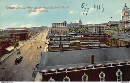 TOPEKA (KS) Kansas Ave. Looking South from National Hotel