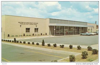 Wheeling West Virginia, Post Office Modern Architecture, Auto, c1950s/60s Vintage Postcard