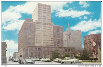 Wilmington DE Delaware, Rodney Square, Autos, Library, Delaware Trust Builing, c1950s Vintage Postcard