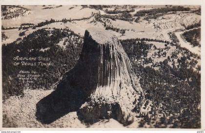 Devil's Tower Wyoming, Aerial View Scenic View, c1920s Vintage Real Photo Postcard