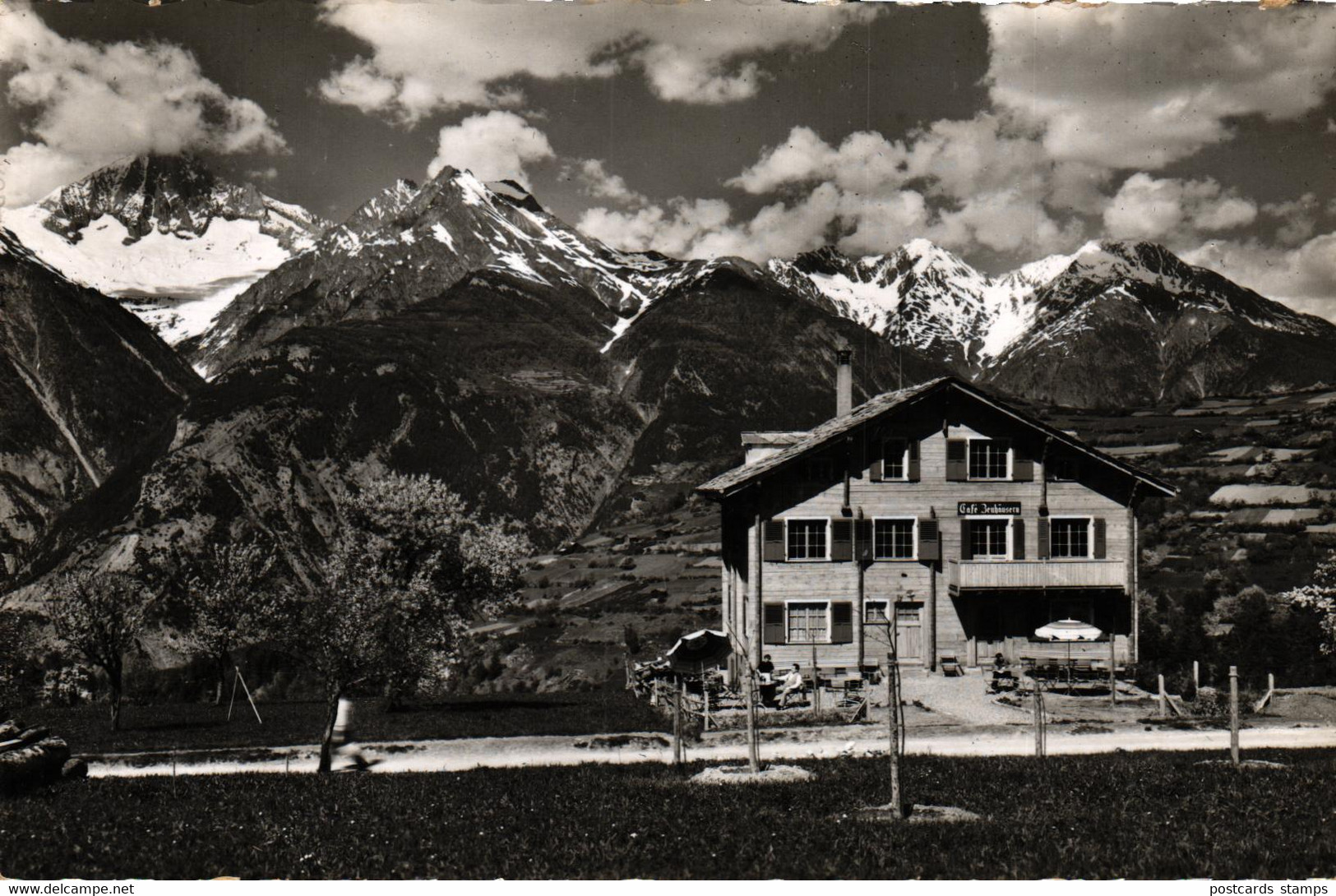 Unterbäch, Wallis, Cafe-Restaurant Zenhäusern, ca. 50er/60er Jahre