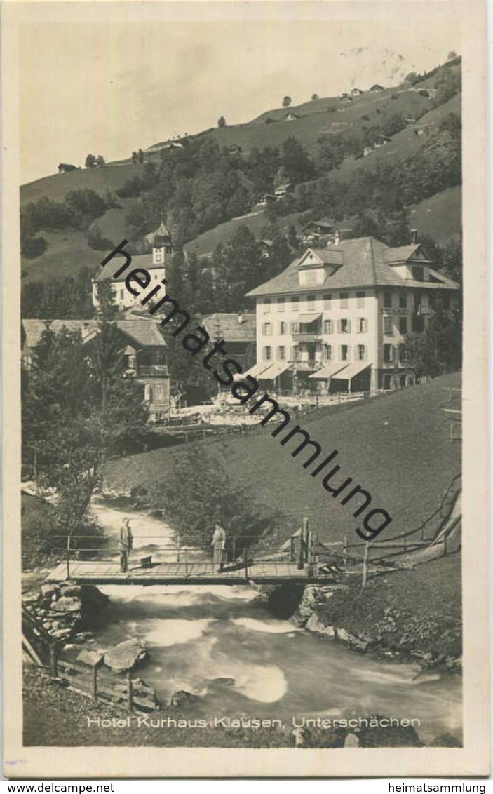 Unterschächen - Hotel Kurhaus Klausen - Foto-AK gel. 1934