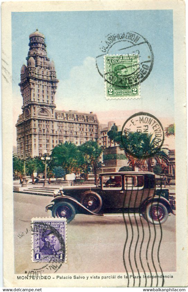 Uruguay 1932 Automobile Independence Palace to USA