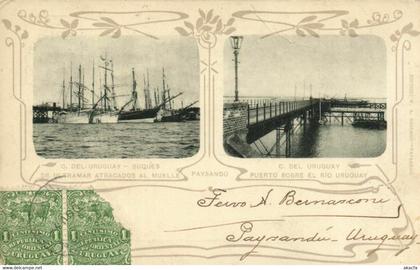 PC CPA URUGUAY, PUERTO SOBRE EL RIO URUGUAY, Vintage Postcard (b22016)