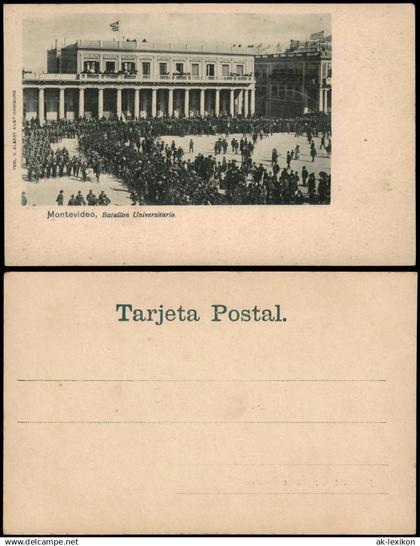 Postcard Montevideo Batallon Universitario. Uruguay 1899