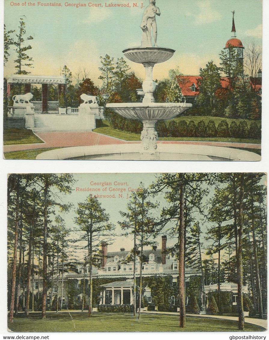 USA 1920 5 different coloured postcards (Americhrom-Series) LAKEWOOD, New Jersey