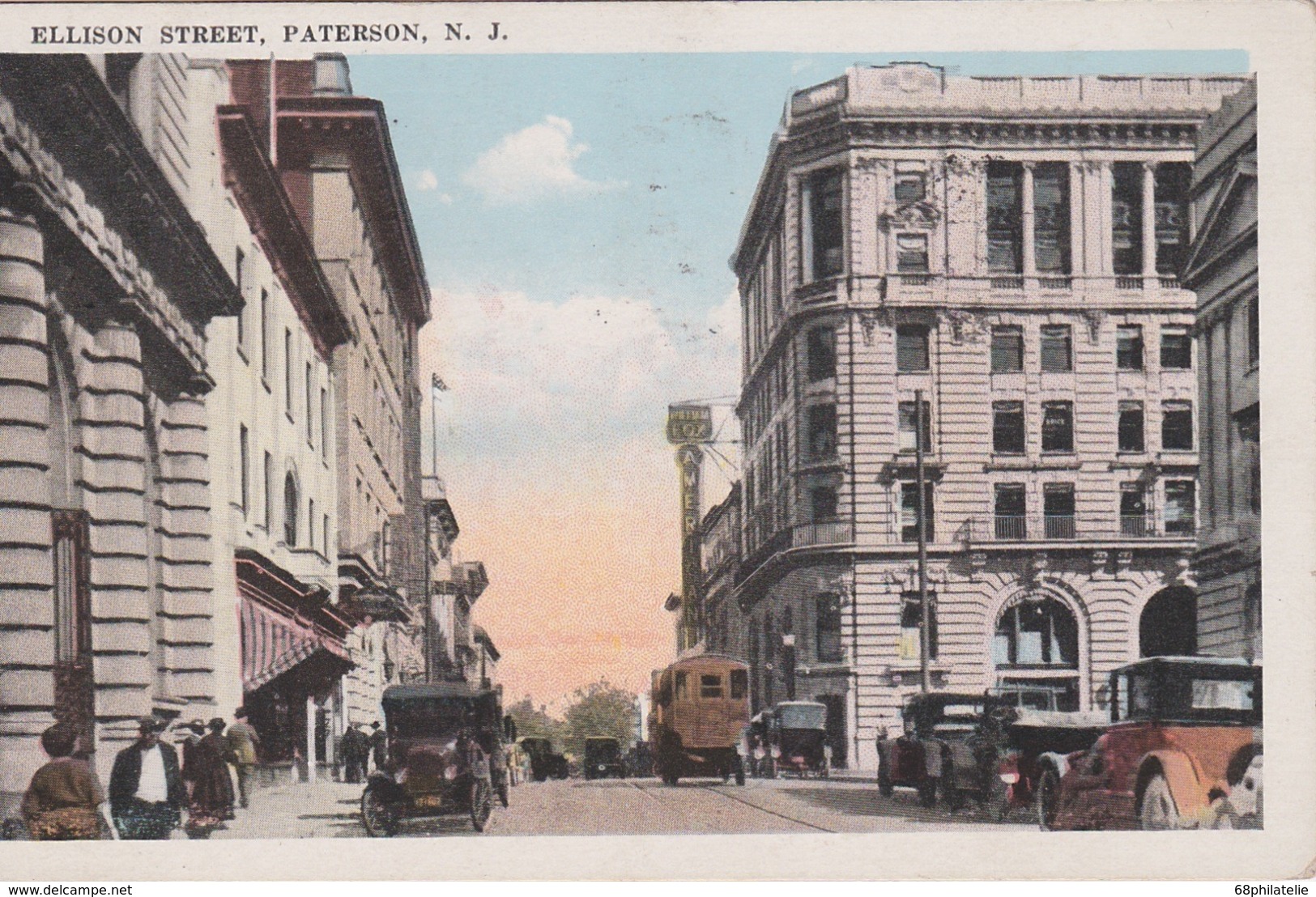 USA 1928 CARTE POSTALE DE PATERSON    ELLISON STREET