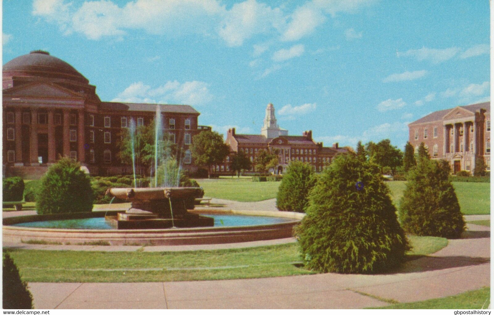 USA 1970, superb used postcard Scene at Southern Methodist University, DALLAS