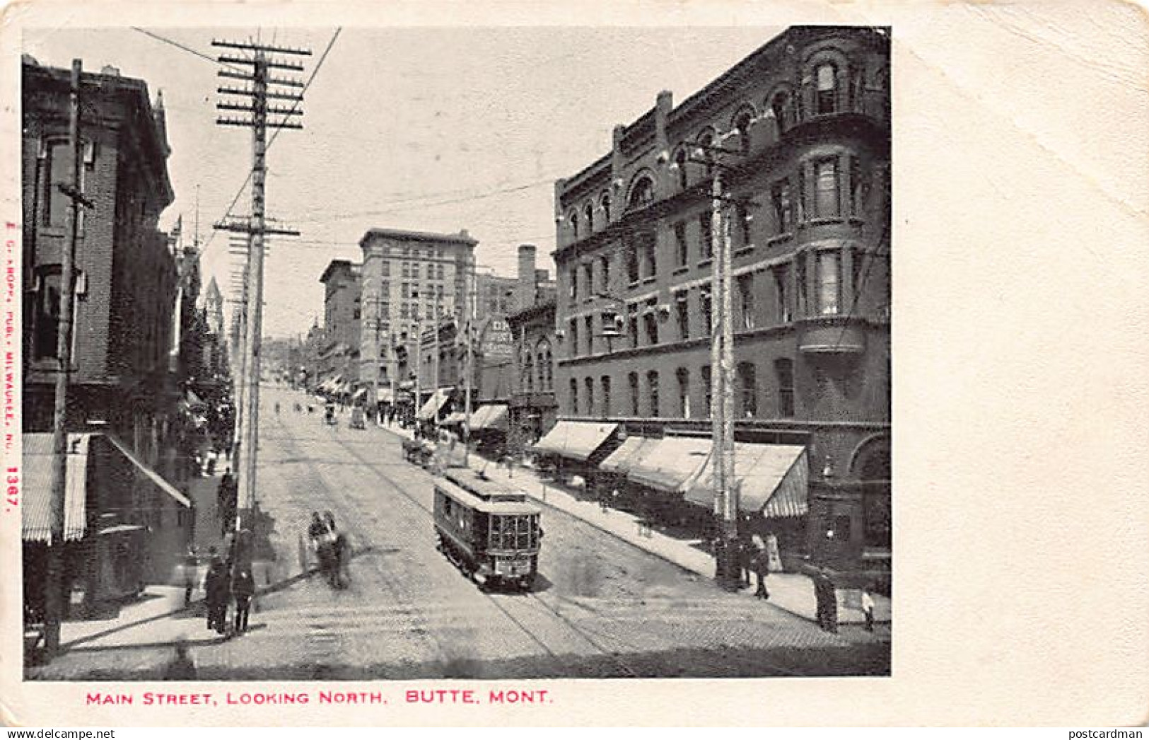 Usa - BUTTE (MT) Main street, looking North - Streetcar