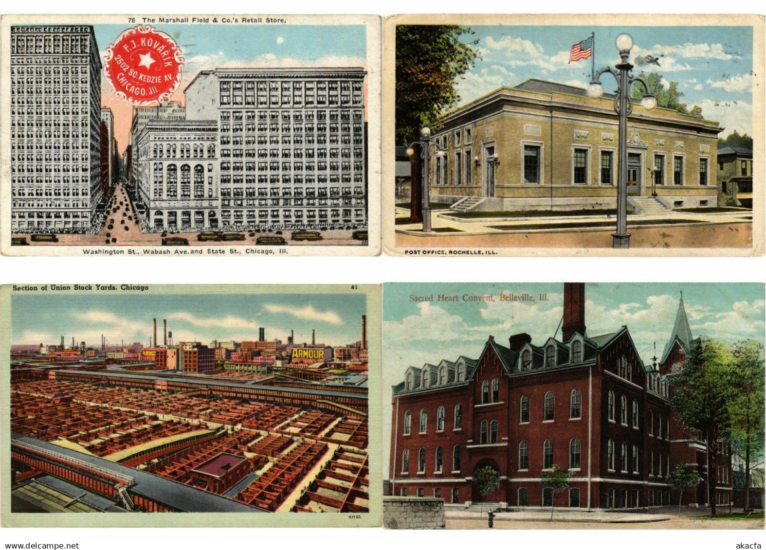 USA ILLINOIS IL 81 Vintage Postcards (L2611)