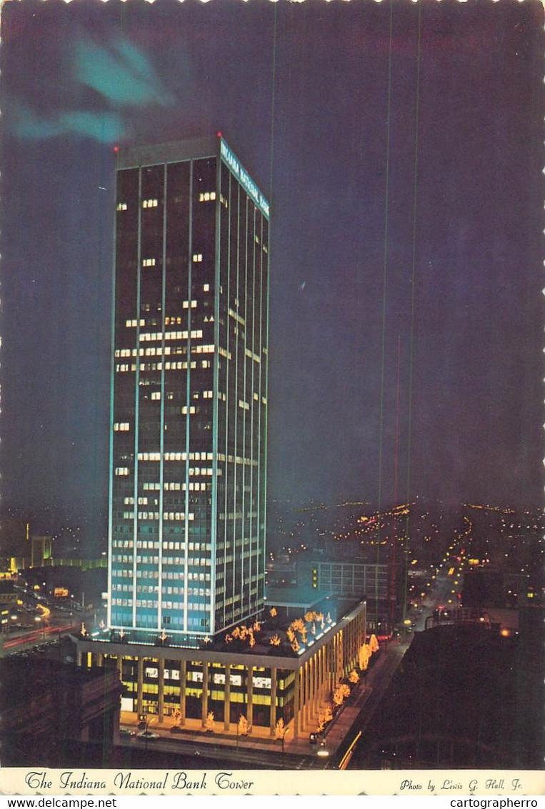 USA Indianapolis IN The Indiana National Bank Tower nocturnal aspect Lewis G. Hall Jr. photo