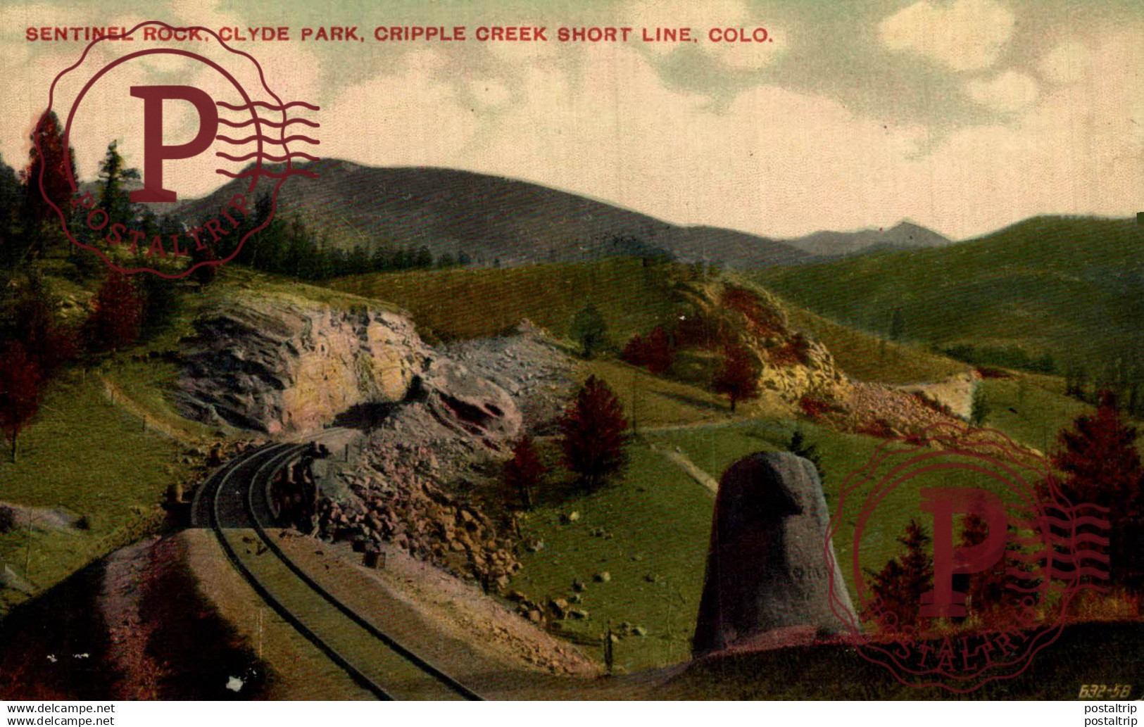 USA. SENTINEL ROCK, CLYDE PARK, CRIPPLE CREEK SHORT LINE, COLORADO