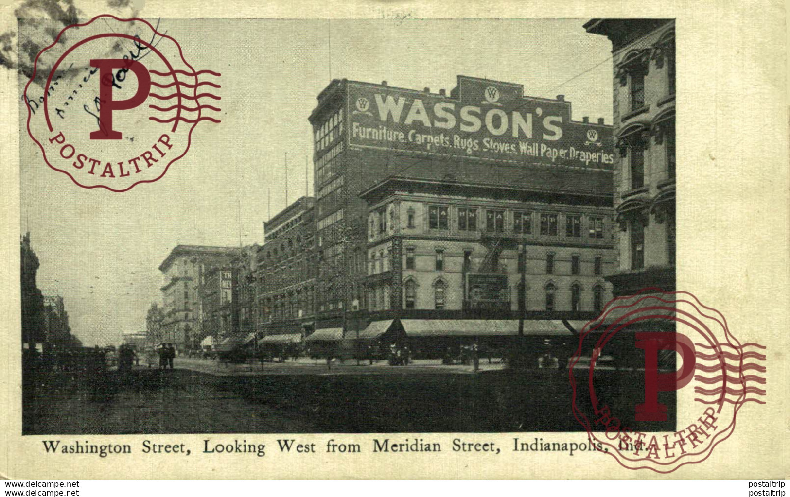 USA. WASHINGTON STREET, LOOKING WEST FROM MERIDIAN STREET, INDIANAPOLIS, IND.