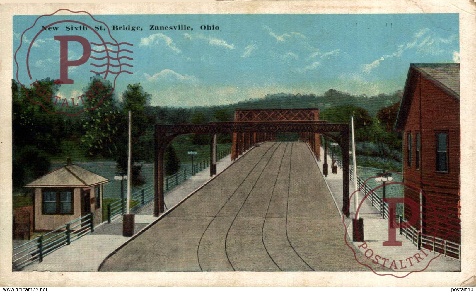 USA. ZANESVILLE, OHIO. NEW SIXTH ST BRIDGE.