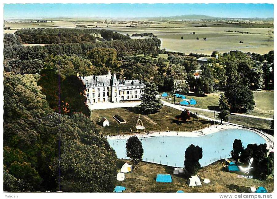 val d oise - grd format - ref G902-en avion au dessus de baillet en france  - vue aerienne  -carte bon etat