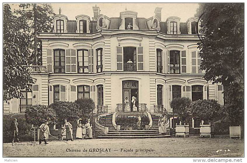 val d´ oise - P 525 -  chateau de groslay - façade principale - chateaux  - carte bon etat -