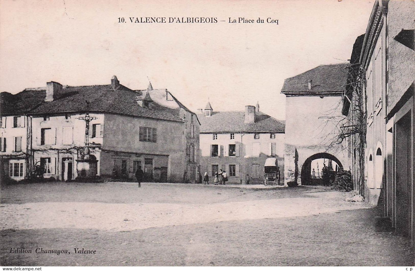 Valence d'Albigeois - La Place du coq   -  CPA °J