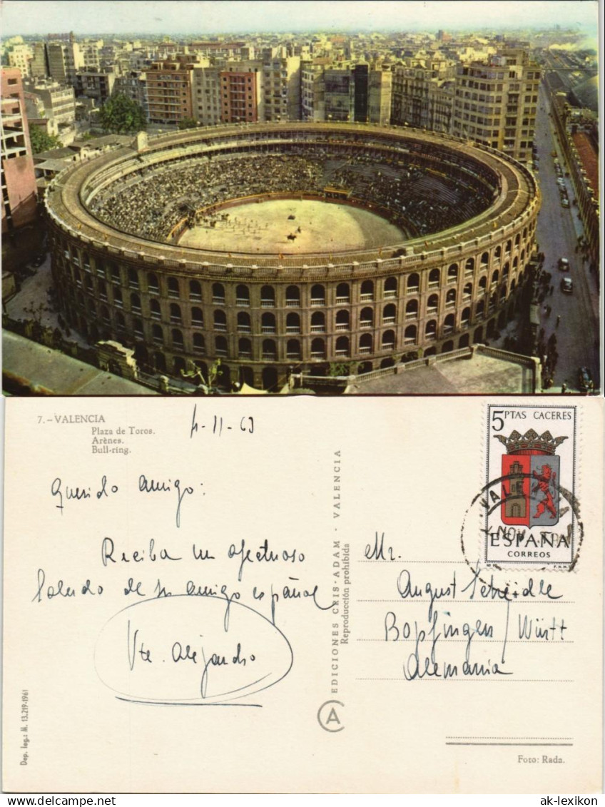 Valencia València Luftaufnahme Stierkampf Arena Plaza de Toros 1960