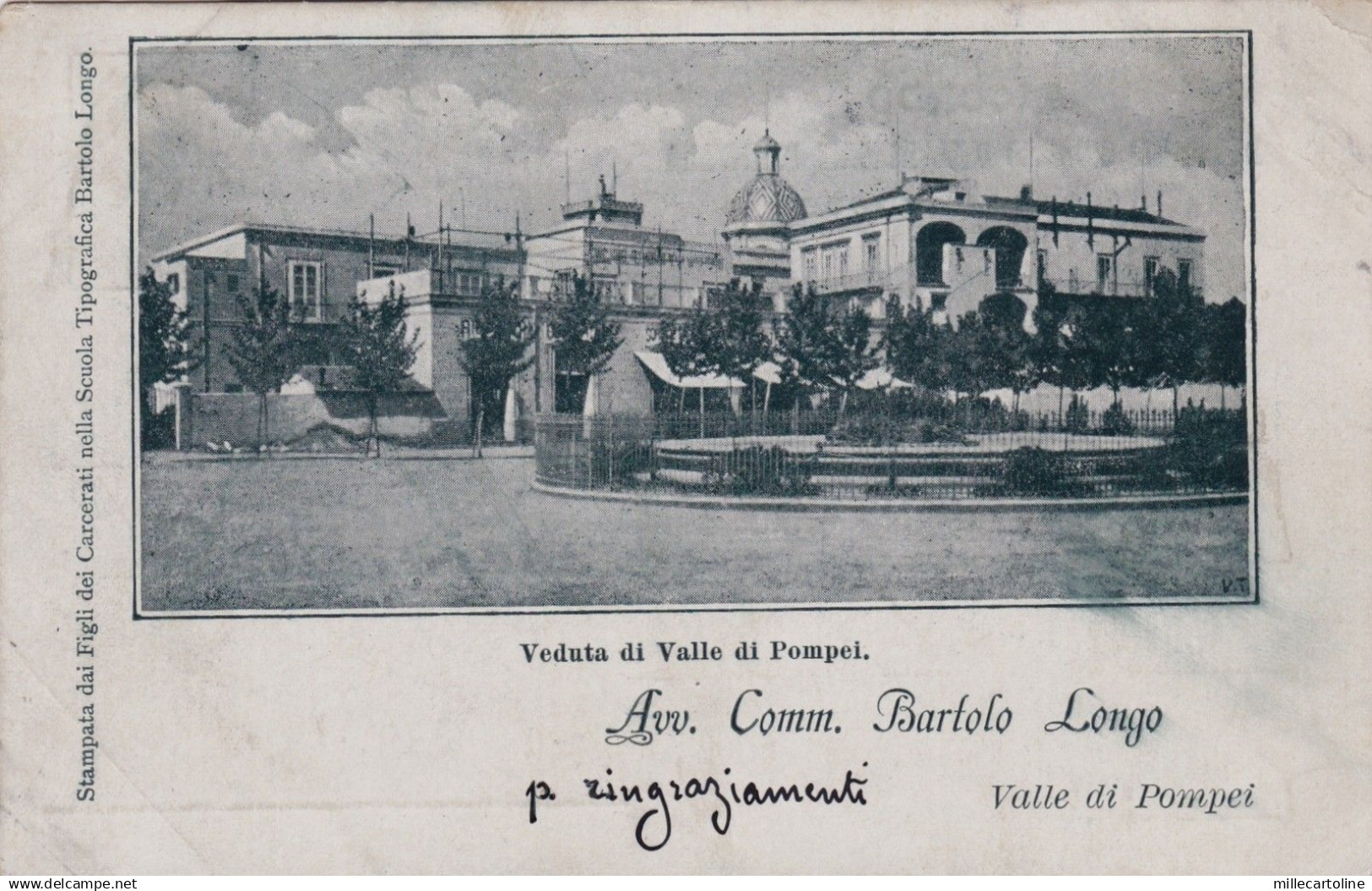 VALLE di POMPEI: Veduta  di Valle di  Pompei   1900