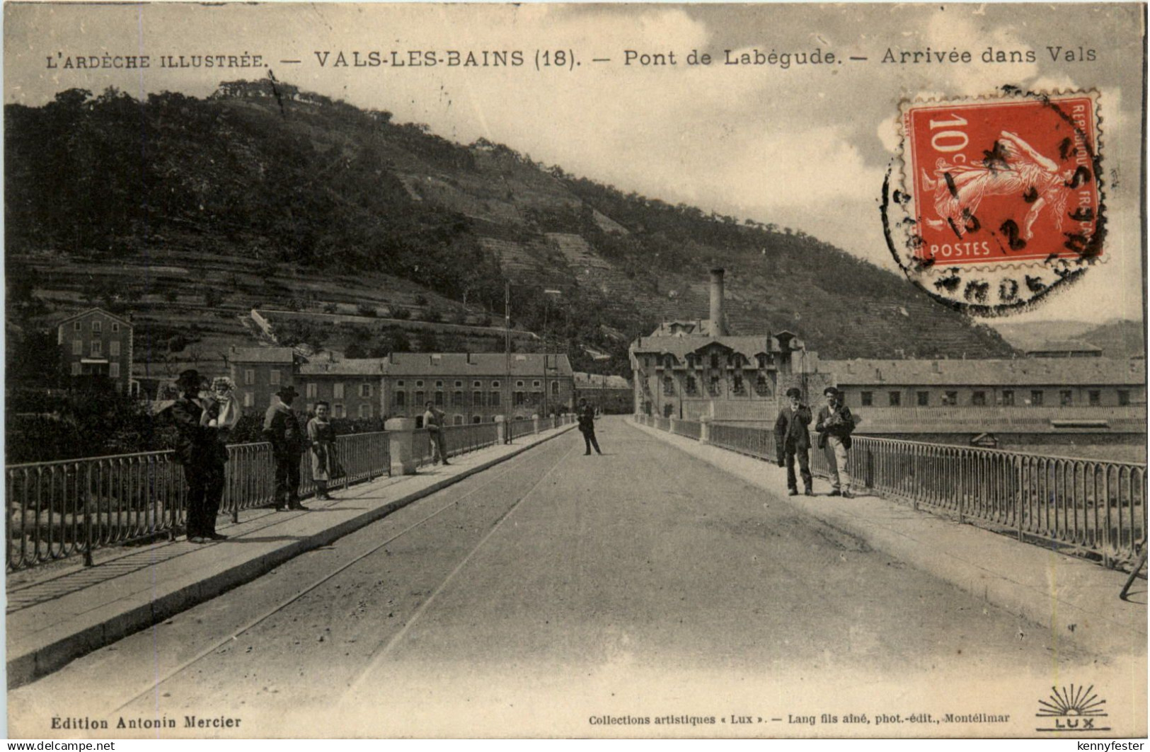 Vals-les-Bains, Pont de Labegude, Arrivee dans Vals