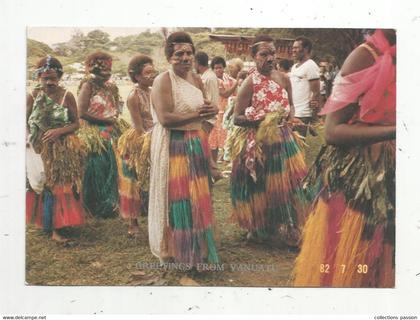 cp , VANUATU (ex Nouvelles Hébrides) , costumes , custom dress of the island of TANNA ,écrite