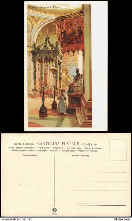 Postcard Vatikanstadt Rom Interno di S. Pietro (Künstlerkarte) 1910