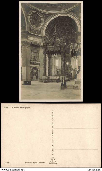 Postcard Vatikanstadt Rom S. Pietro. Altare papale 1930  Vatikan