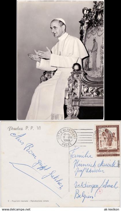 Postcard Vatikanstadt Rom Papst Paulus P.P. VI 1965